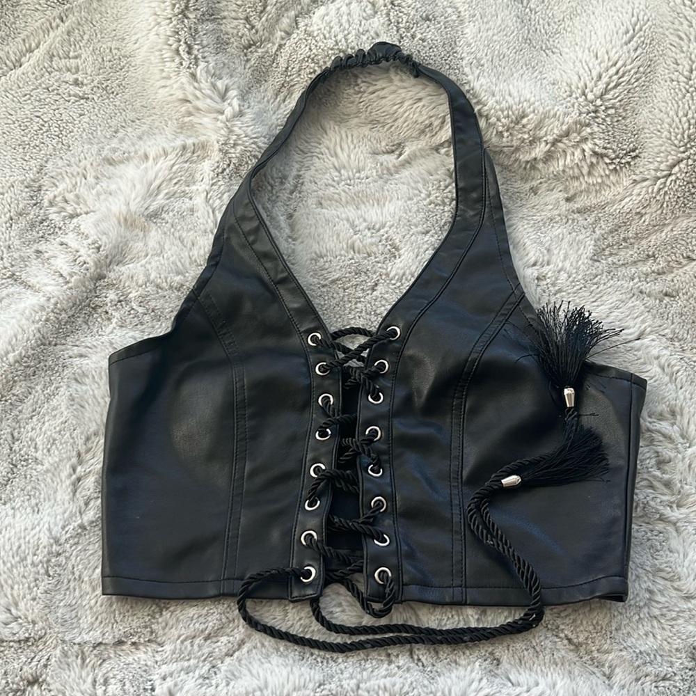 Club Exx Dolls Kill Laceup Halter Top